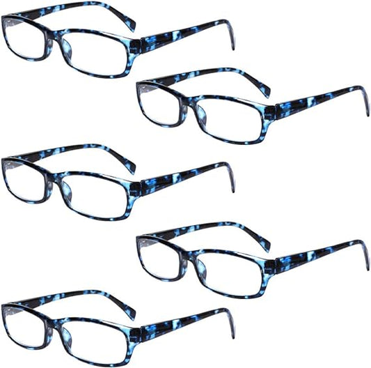 5-Pack Reading Glasses Blue Light Blocking